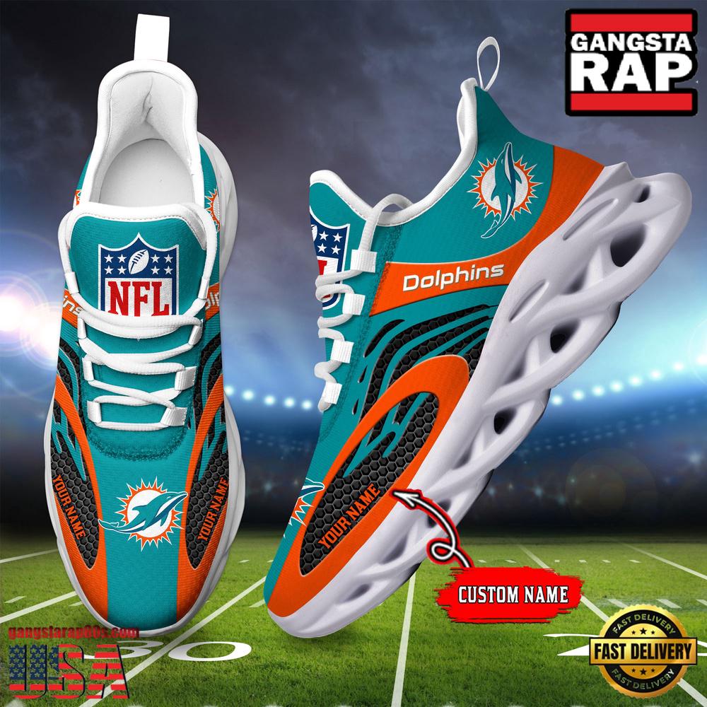 Personalized NFL Miami Dolphins Max Soul Shoes Personalized NFL Miami Dolphins Max Soul Shoes
