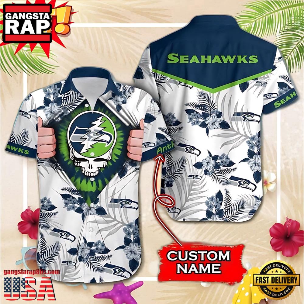 NFL Seattle Seahawks Grateful Dead Unisex Hawaiian Shirt NFL Seattle Seahawks Grateful Dead Unisex Hawaiian Shirt