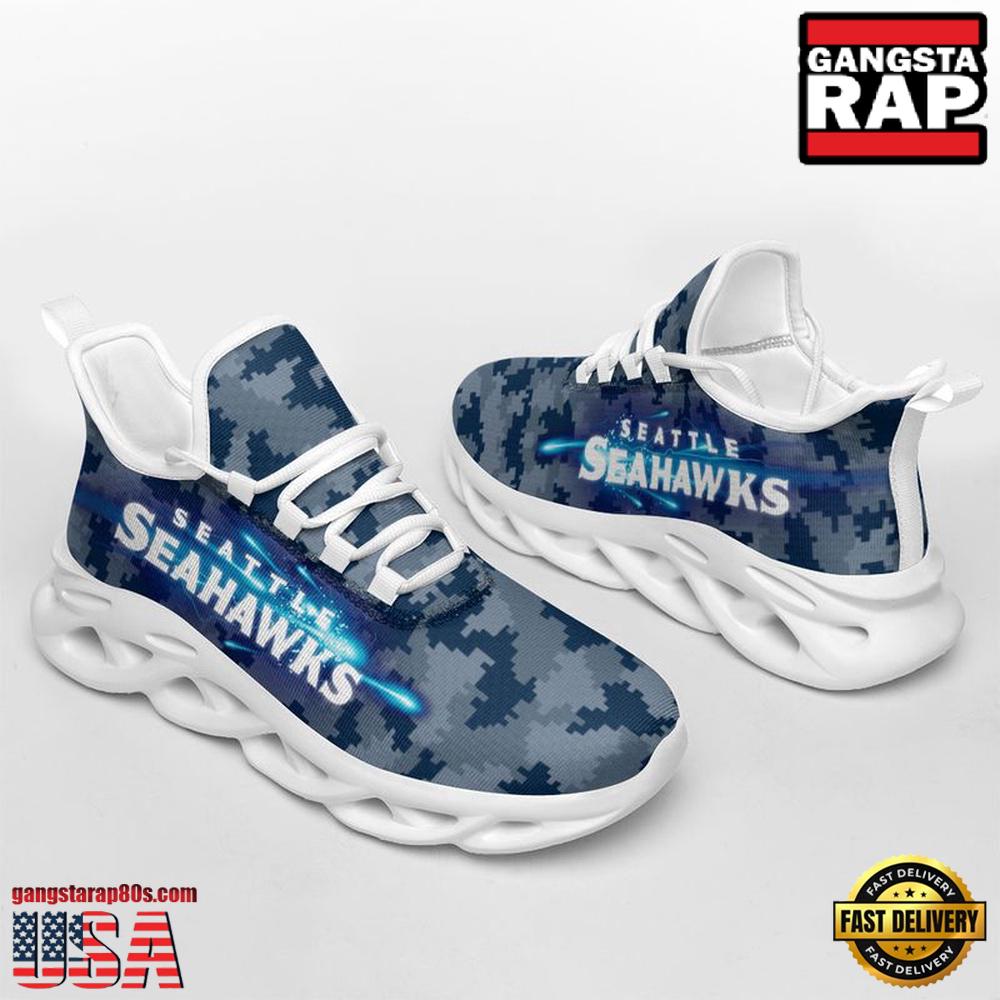 NFL Seattle Seahawks Knitted Camouflage Sport Team Max Soul Shoes NFL Seattle Seahawks Knitted Camouflage Sport Team Max Soul Shoes