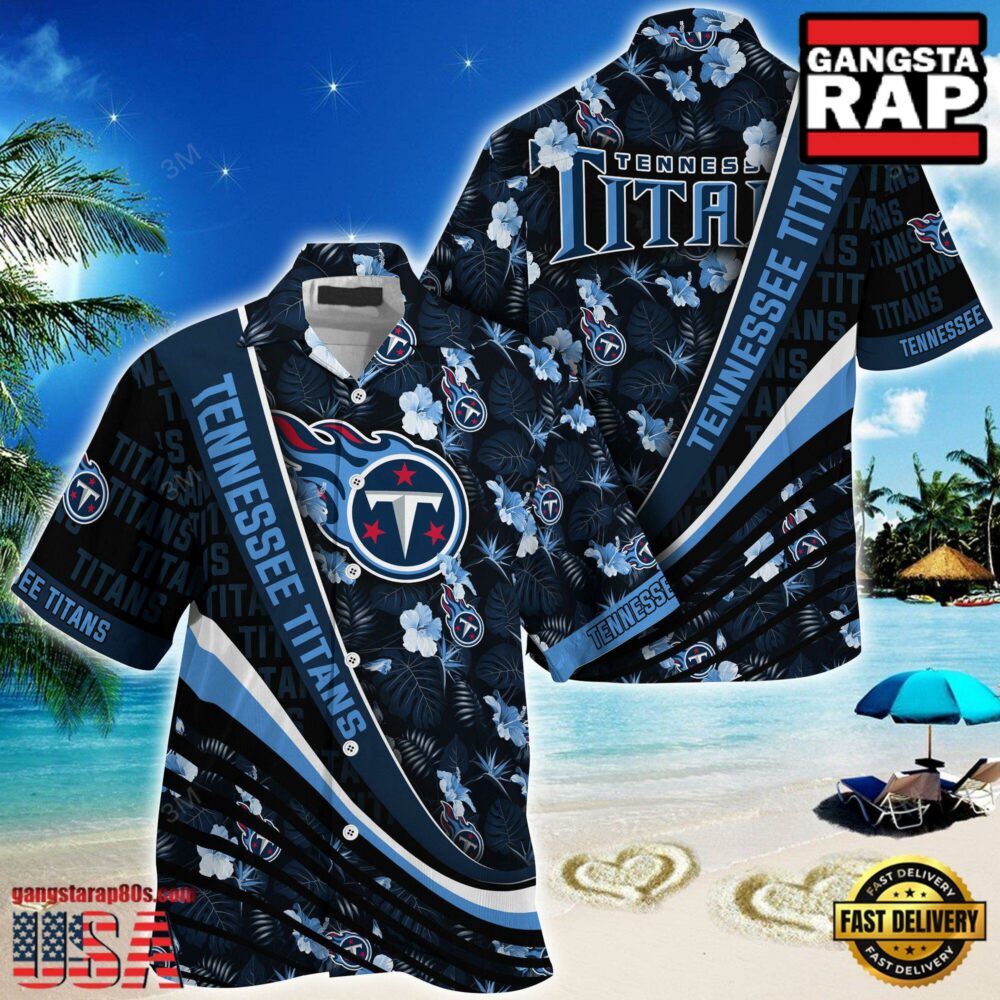 Tennessee Titans NFL Hawaii Shirt With Tropical Flower Pattern Tennessee Titans NFL Hawaii Shirt With Tropical Flower Pattern
