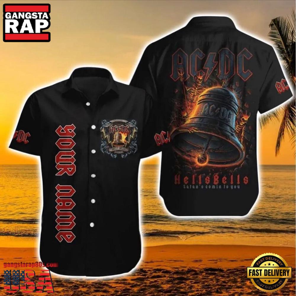Personalized ACDC Rock Band Hell's Bells Tribute Hawaiian Shirt Personalized ACDC Rock Band Hell's Bells Tribute Hawaiian Shirt