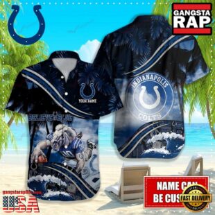 Personalized Indianapolis Colts NFL Mascot Hawaiian Shirt