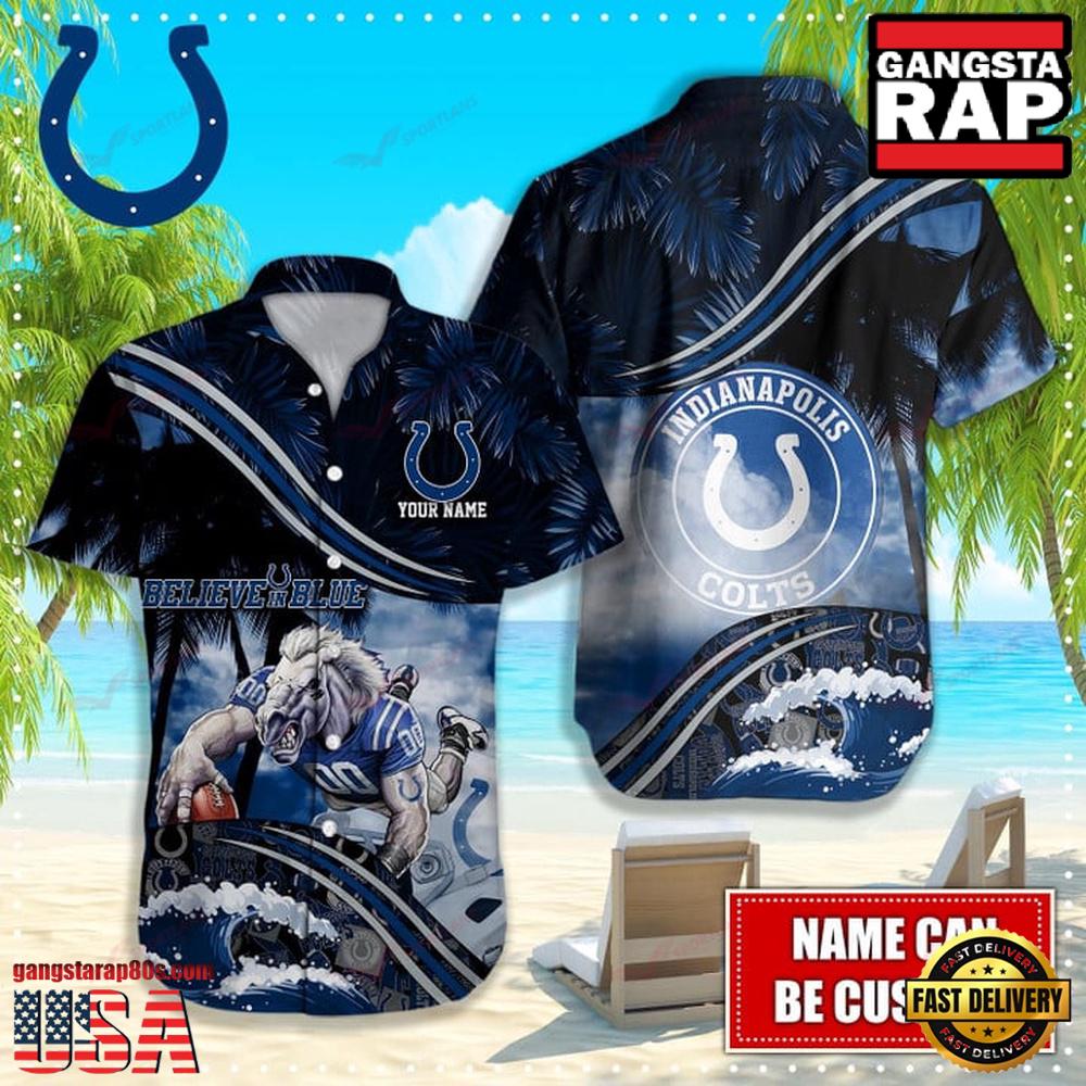 Personalized Indianapolis Colts NFL Mascot Hawaiian Shirt Personalized Indianapolis Colts NFL Mascot Hawaiian Shirt