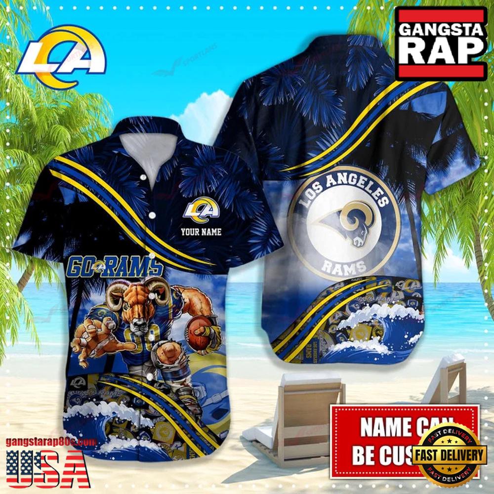 Personalized Los Angeles Rams NFL Mascot Hawaiian Shirt Personalized Los Angeles Rams NFL Mascot Hawaiian Shirt