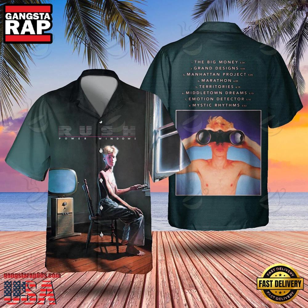 Rush Rock Band Power Windows Summer Hawaiian Shirt Rush Rock Band Power Windows Summer Hawaiian Shirt