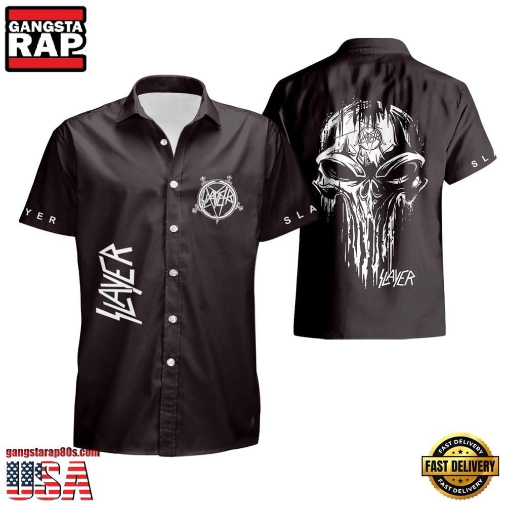 Slayer Music Band Black Out 3D Print Hawaiian Shirt Slayer Music Band Black Out 3D Print Hawaiian Shirt