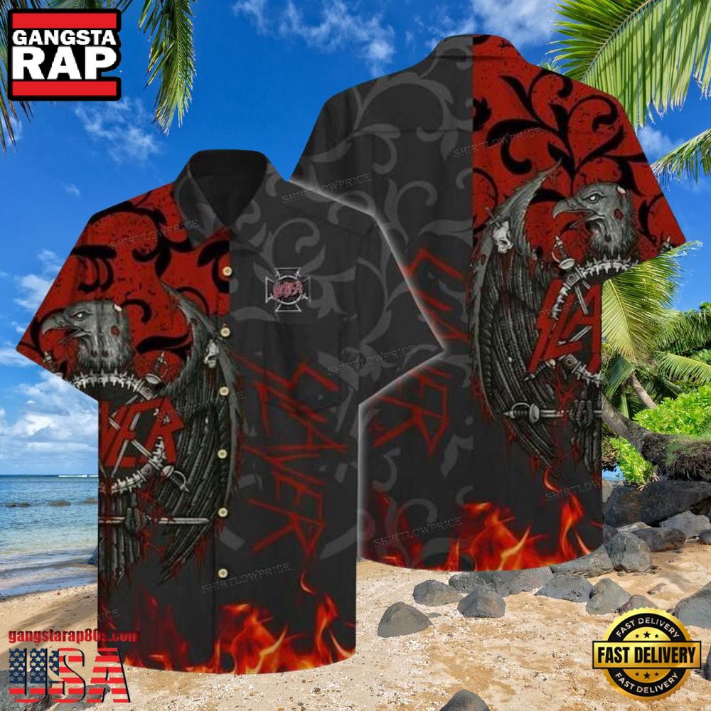 Slayer Music Band Eagle Design 3D Print Hawaiian Shirt Slayer Music Band Eagle Design 3D Print Hawaiian Shirt
