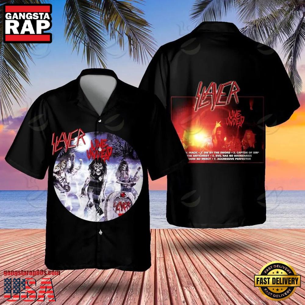 Slayer Music Band Live Undead 3D Print Hawaiian Shirt Slayer Music Band Live Undead 3D Print Hawaiian Shirt