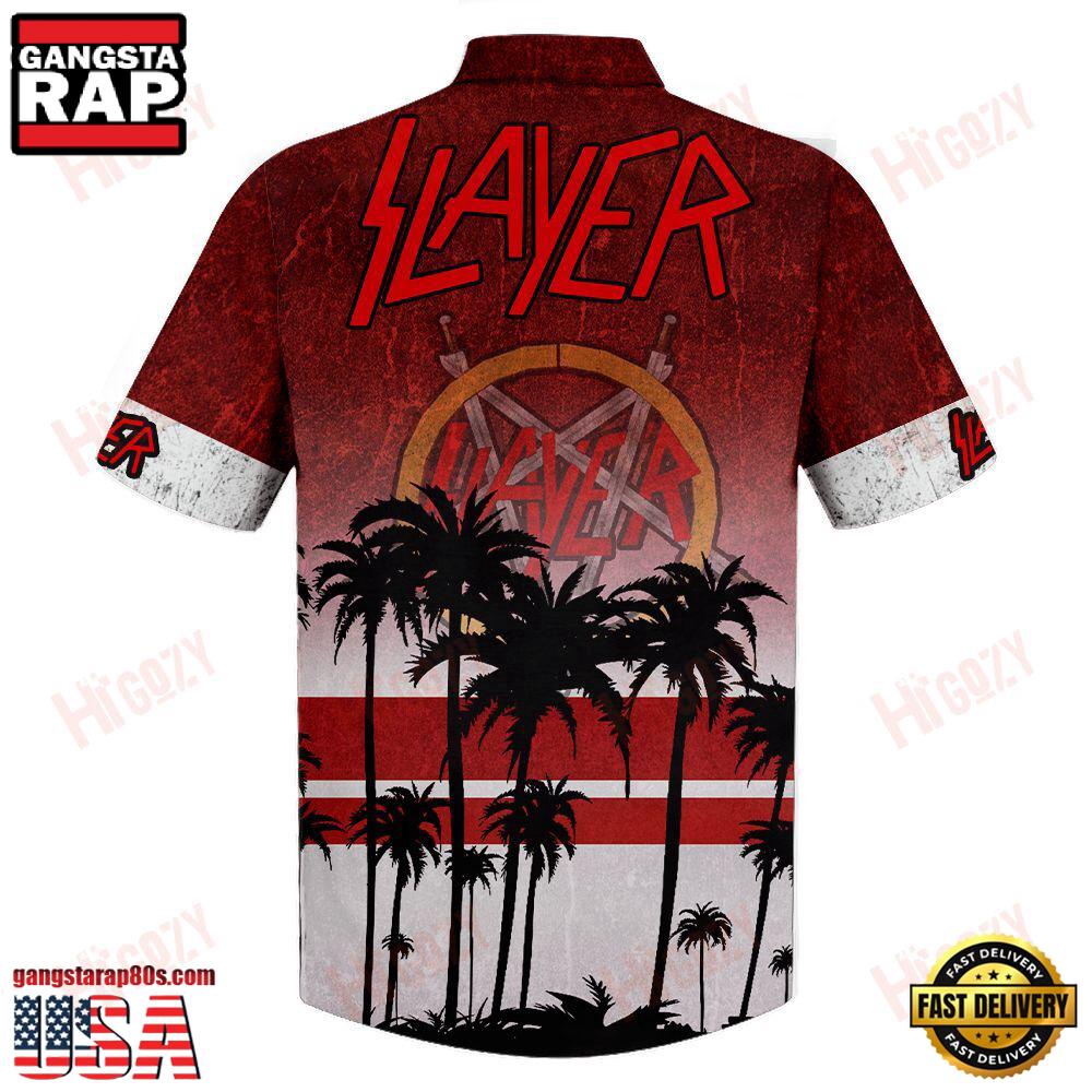 Slayer Music Band Palm Paradise 3D Print Hawaiian Shirt Slayer Music Band Palm Paradise 3D Print Hawaiian Shirt