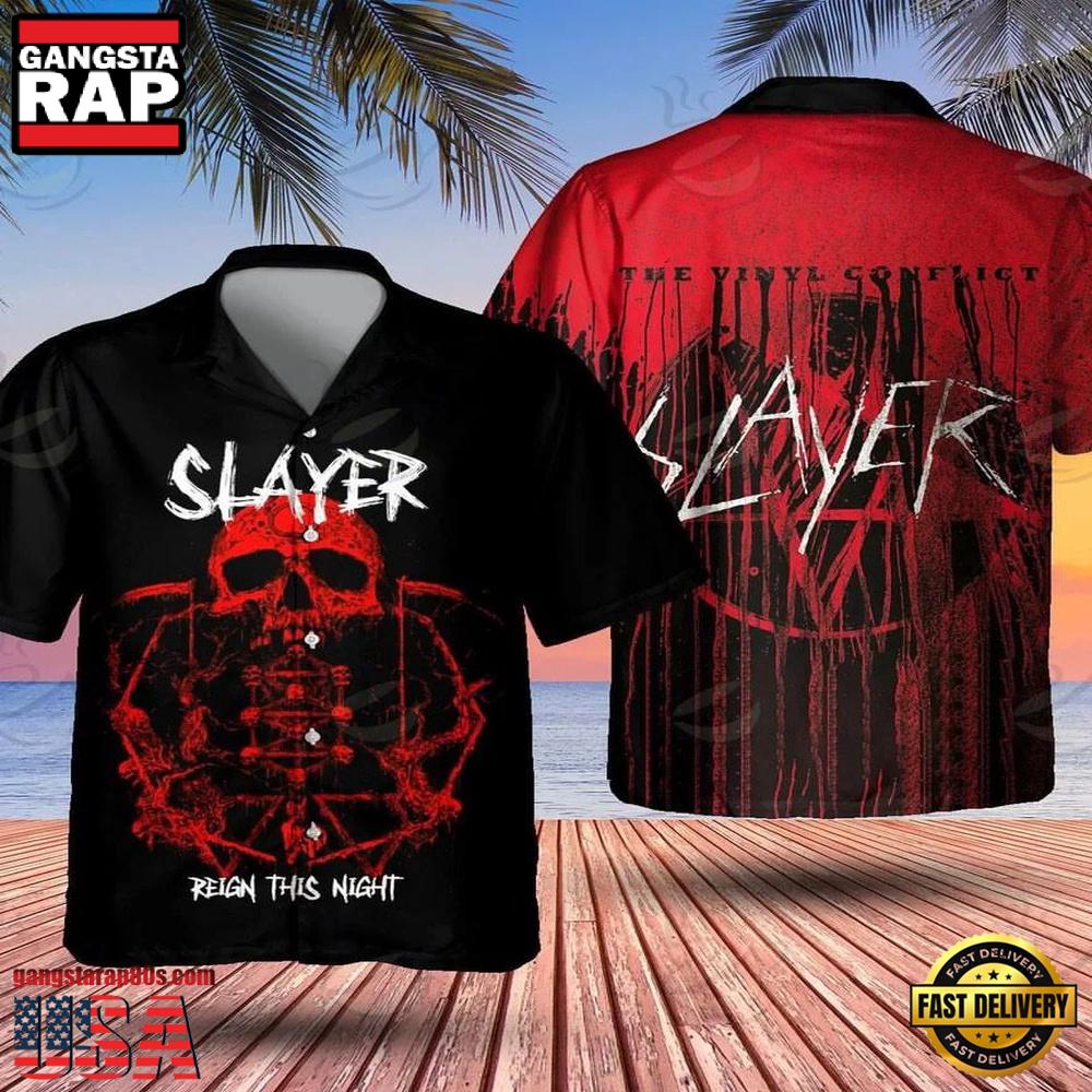 Slayer Music Band Reign in Blood 3D Print Hawaiian Shirt Slayer Music Band Reign in Blood 3D Print Hawaiian Shirt