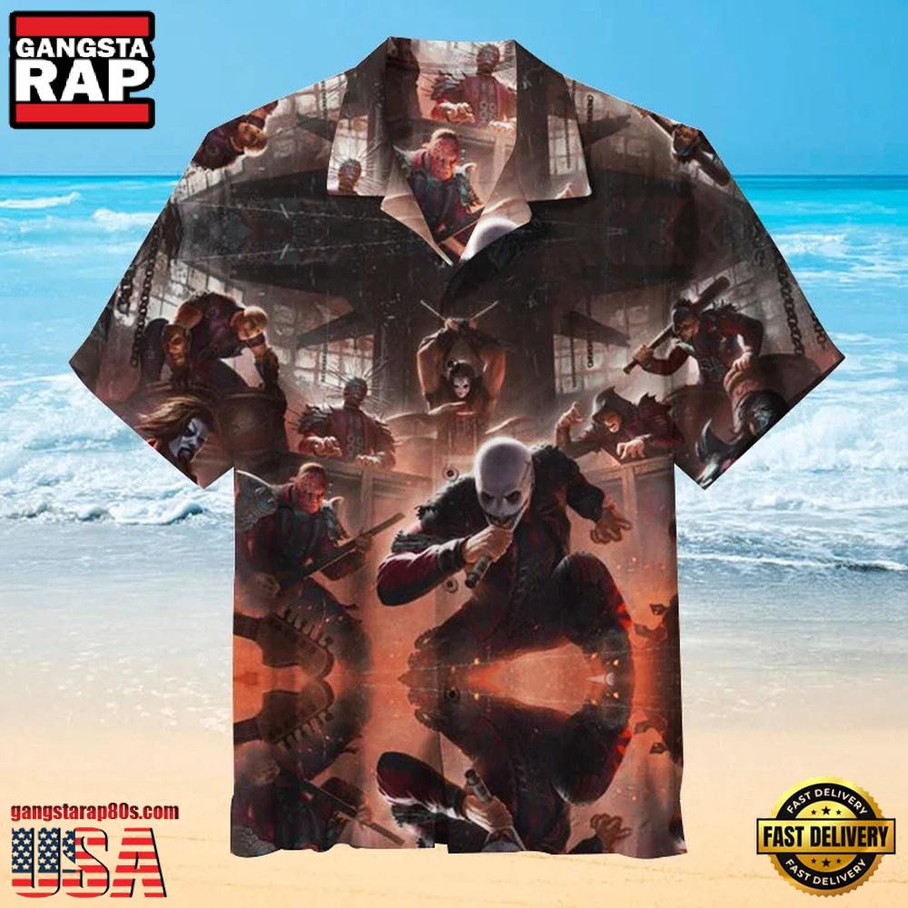 Slipknot Rock Band Action Scene Summer Hawaiian Shirt Slipknot Rock Band Action Scene Summer Hawaiian Shirt