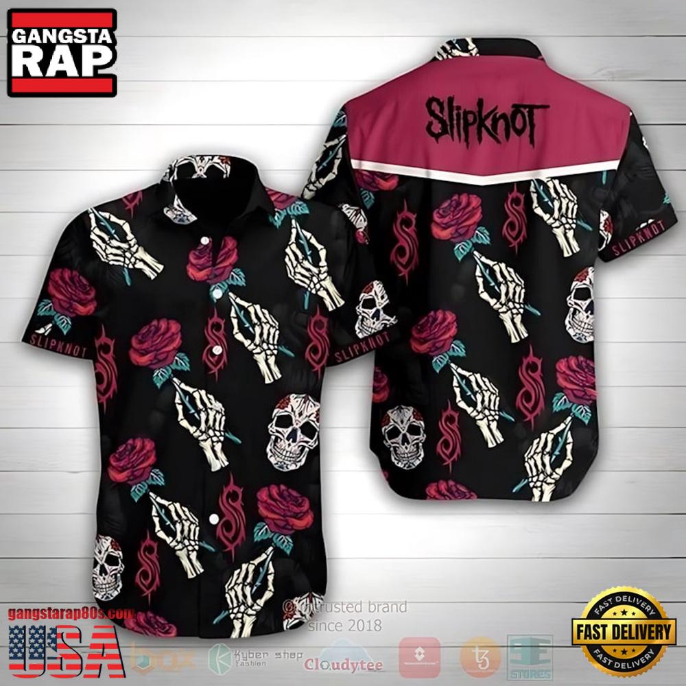 Slipknot Rock Band Band Rose Skull Short Sleeve Summer Hawaiian Shirt Slipknot Rock Band Band Rose Skull Short Sleeve Summer Hawaiian Shirt