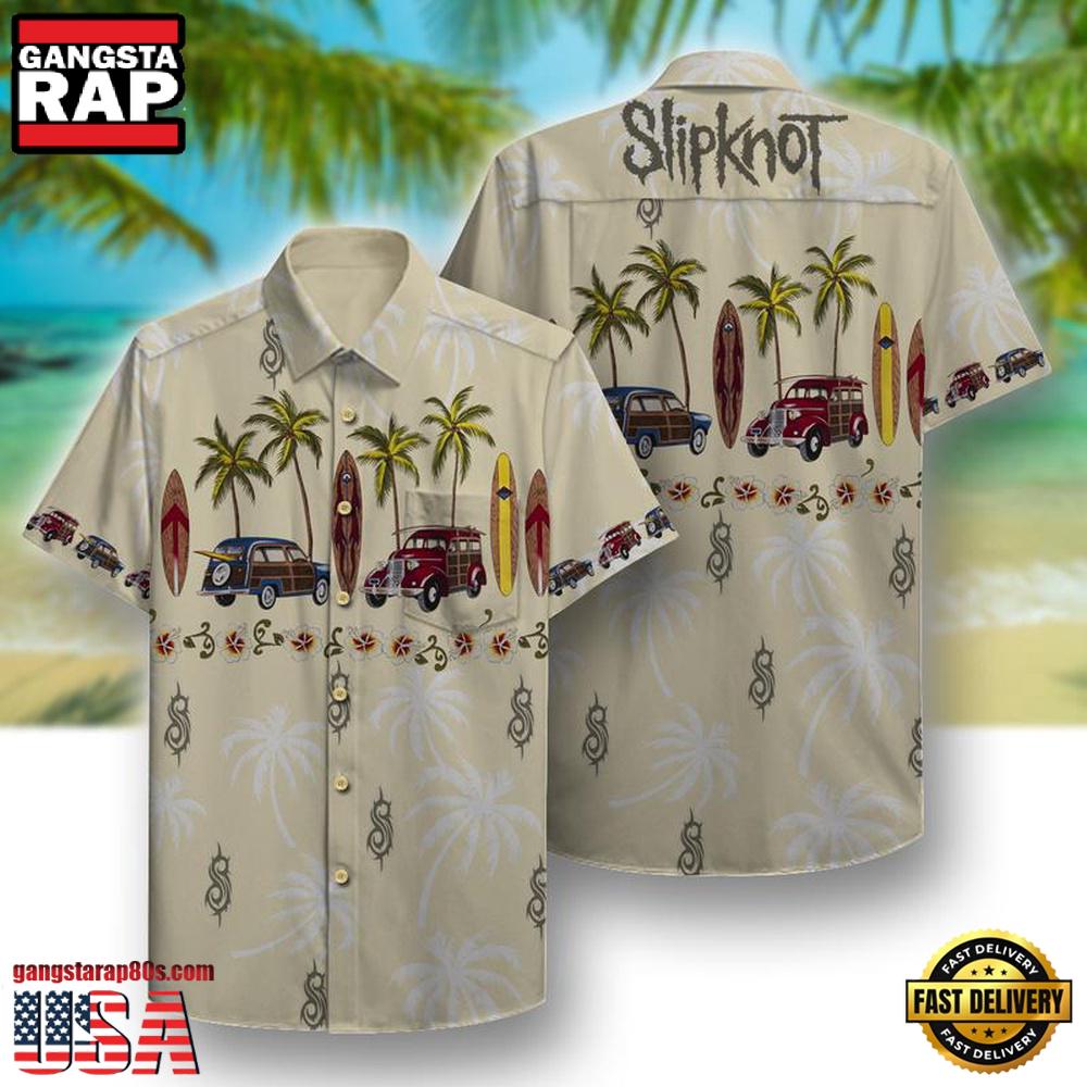 Slipknot Rock Band Beach Pattern Summer Hawaiian Shirt Slipknot Rock Band Beach Pattern Summer Hawaiian Shirt