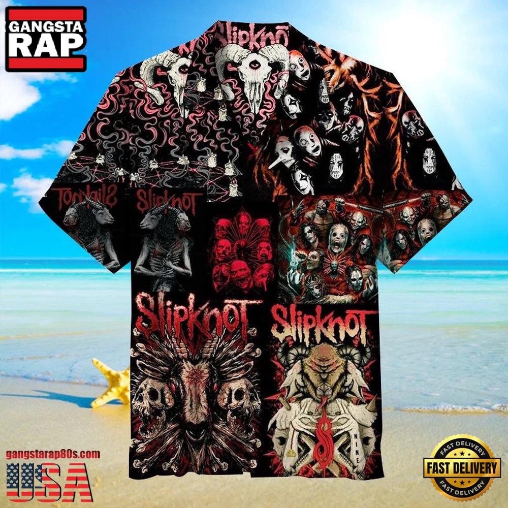 Slipknot Rock Band Horror Faces Collage Summer Hawaiian Shirt Slipknot Rock Band Horror Faces Collage Summer Hawaiian Shirt
