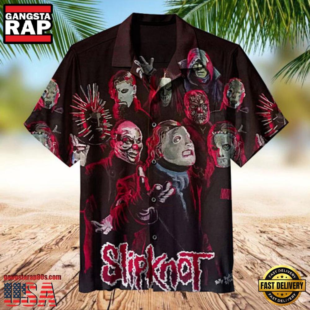 Slipknot Rock Band Masked Mayhem Summer Hawaiian Shirt Slipknot Rock Band Masked Mayhem Summer Hawaiian Shirt