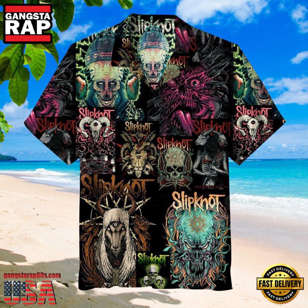 Slipknot Rock Band Monster Collage Summer Hawaiian Shirt Slipknot Rock Band Monster Collage Summer Hawaiian Shirt