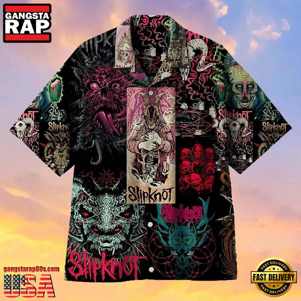Slipknot Rock Band Psychedelic Album Art Summer Hawaiian Shirt Slipknot Rock Band Psychedelic Album Art Summer Hawaiian Shirt