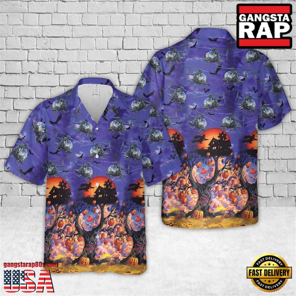 U.S Army Bell OH-58 Kiowa Halloween Hawaiian Shirt