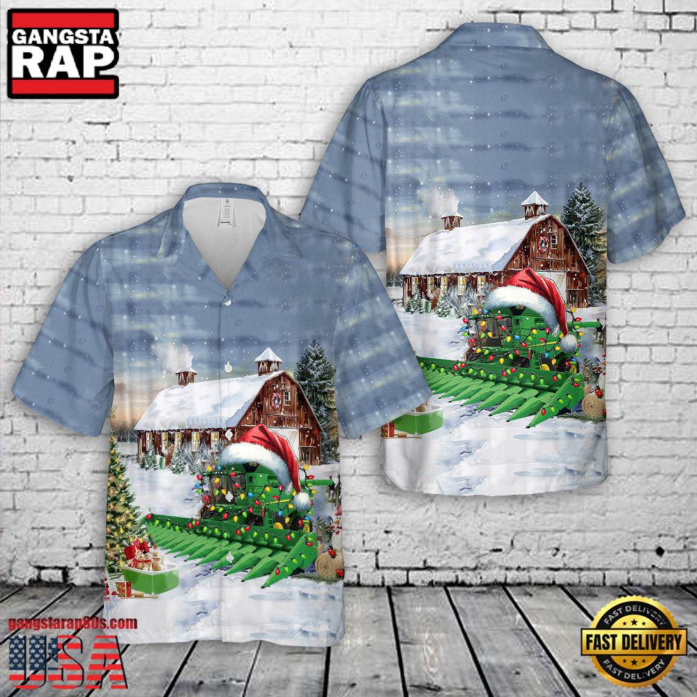 US Combine Harvester Christmas Hawaiian Shirt