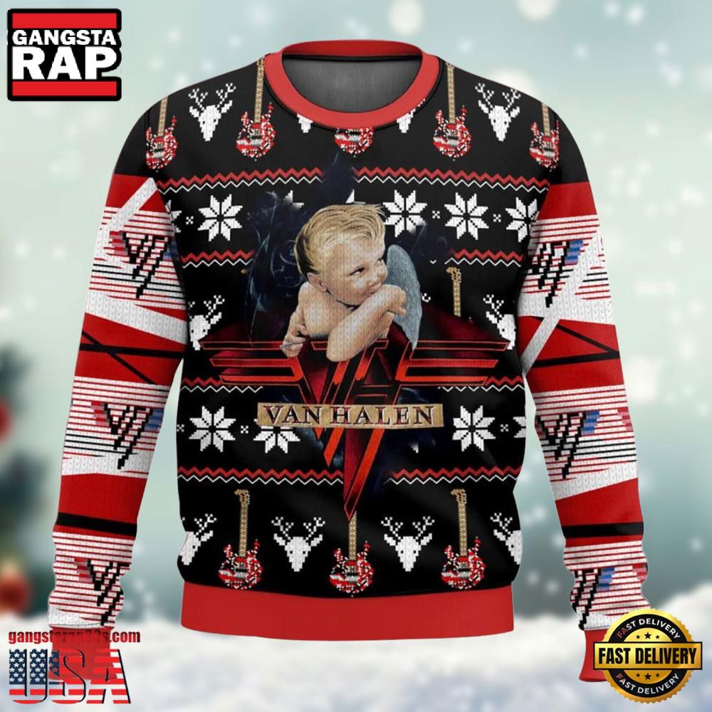 Van Halen Baby Cute Ugly Christmas Sweater Van Halen Baby Cute Ugly Christmas Sweater