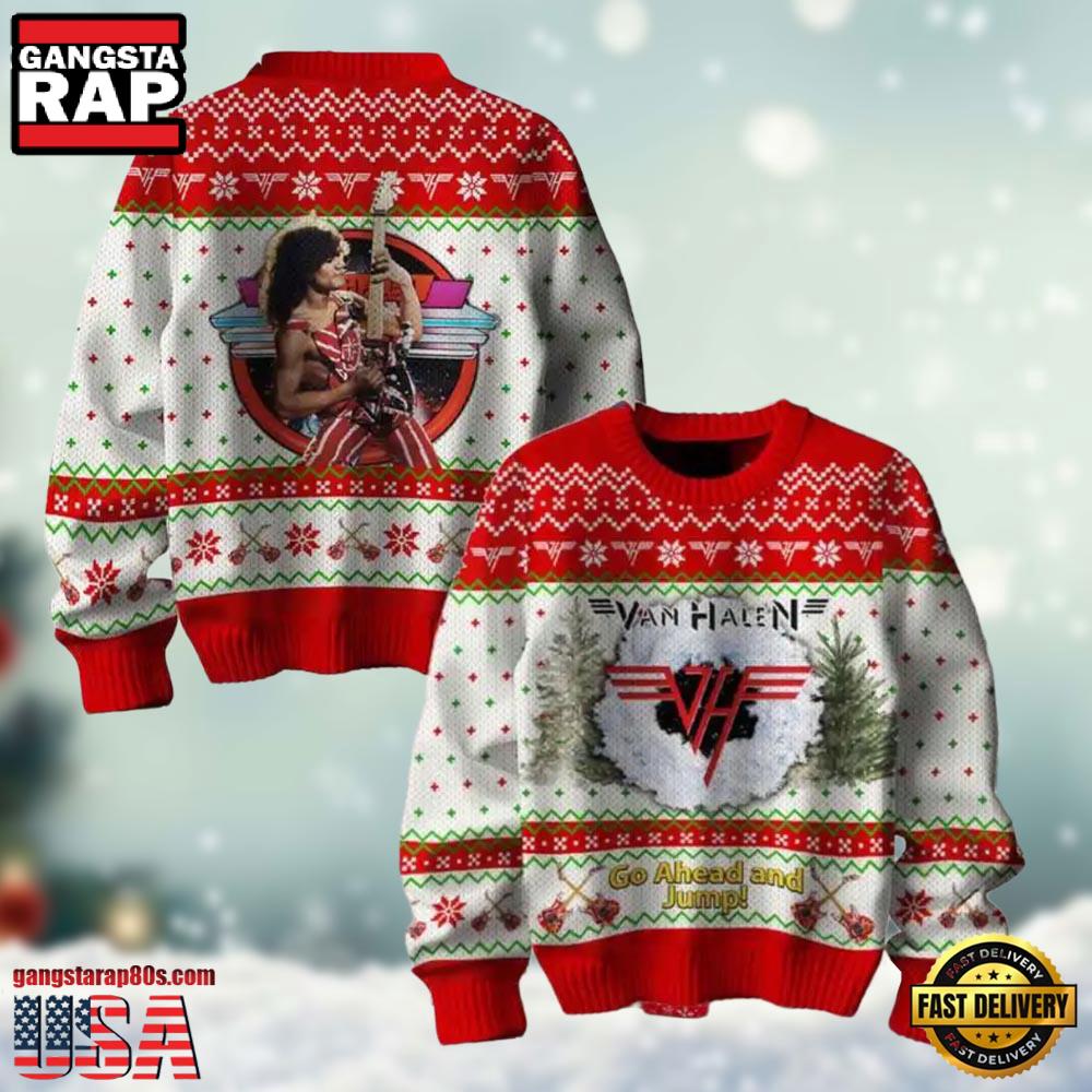 Van Halen Go Ahead And Jump Ugly Christmas Sweater Van Halen Go Ahead And Jump Ugly Christmas Sweater
