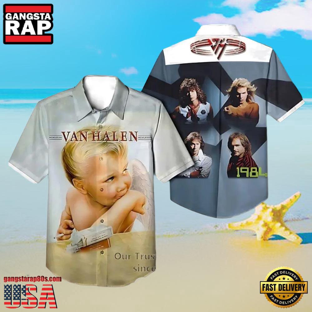 Van Halen Music Band 1984 Album Cover Hawaiian Shirt Van Halen Music Band 1984 Album Cover Hawaiian Shirt