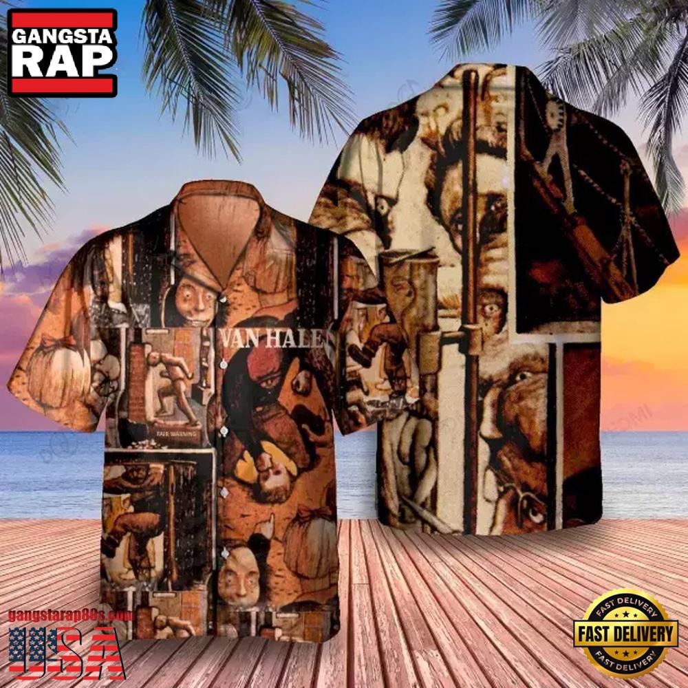 Van Halen Music Band Fair Warning Album Cover Hawaiian Shirt Van Halen Music Band Fair Warning Album Cover Hawaiian Shirt