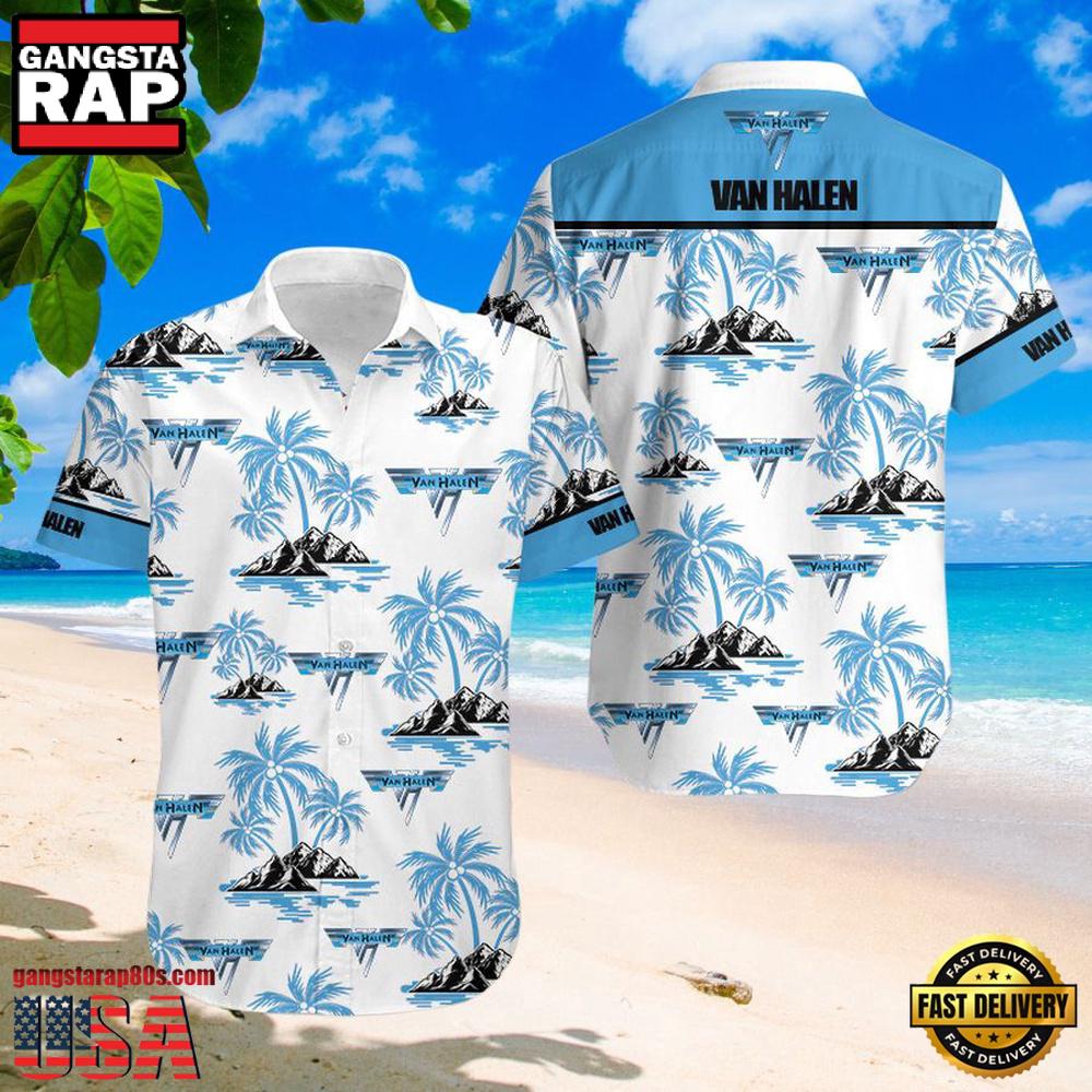 Van Halen Palm Tree Rock Band Hawaiian shirt