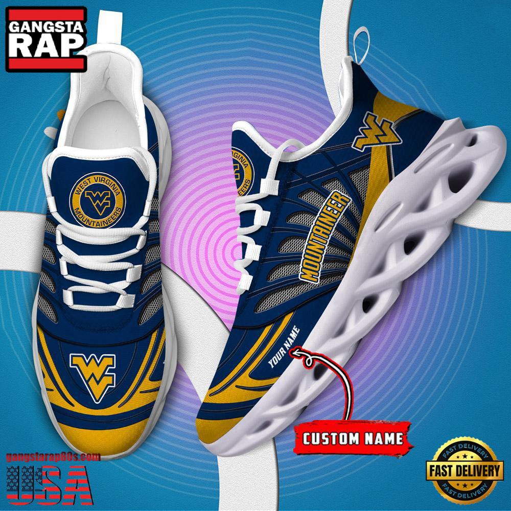 NCAA West Virginia Mountaineers Custom Name Max Soul Shoes Sneaker NCAA West Virginia Mountaineers Custom Name Max Soul Shoes Sneaker