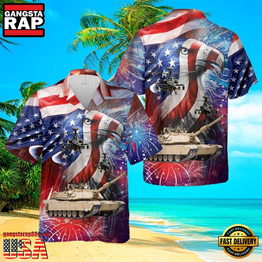 Ah-64 Attack Helicopter 4Th Of July Veteran Hawaiian Shirt Ah-64 Attack Helicopter 4Th Of July Veteran Hawaiian Shirt