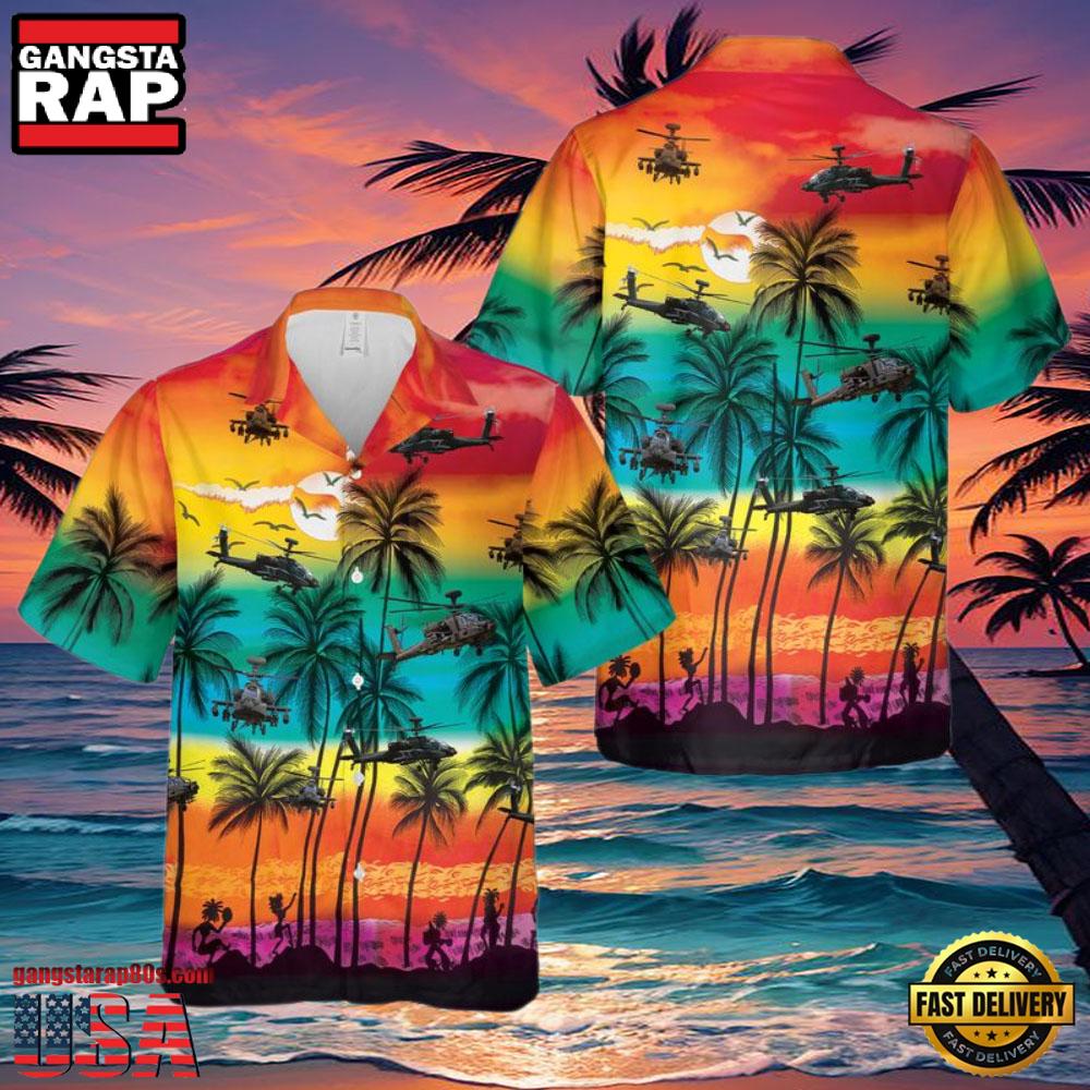Army Boeing Ah-64 Apache Veteran Hawaiian Shirt Army Boeing Ah-64 Apache Veteran Hawaiian Shirt