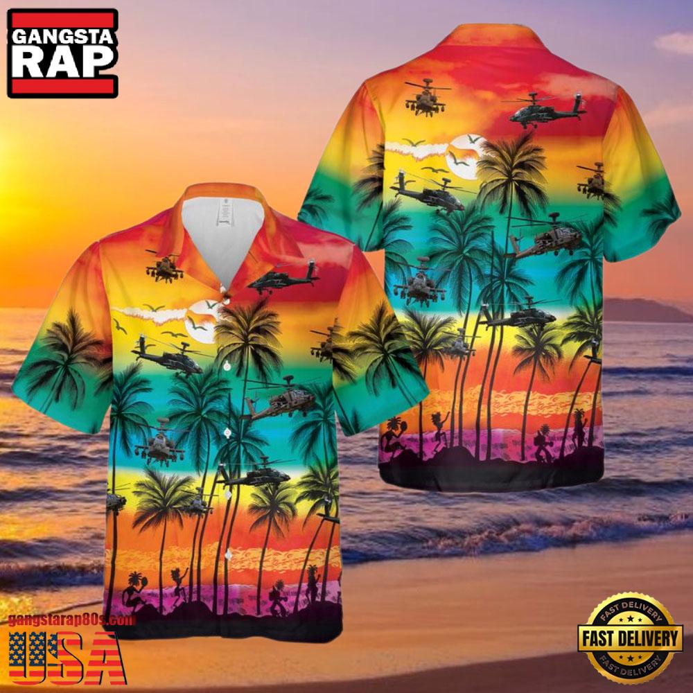 Army Boeing Ah-64 Apache Veteran Hawaiian Shirt Army Boeing Ah-64 Apache Veteran Hawaiian Shirt