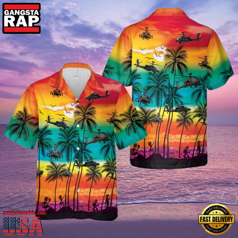 Army Boeing Ah-64 Apache Veteran Hawaiian Shirt Army Boeing Ah-64 Apache Veteran Hawaiian Shirt