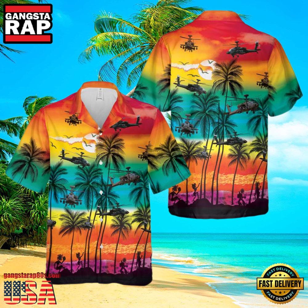 Army Boeing Ah-64 Apache Veteran Hawaiian Shirt Army Boeing Ah-64 Apache Veteran Hawaiian Shirt