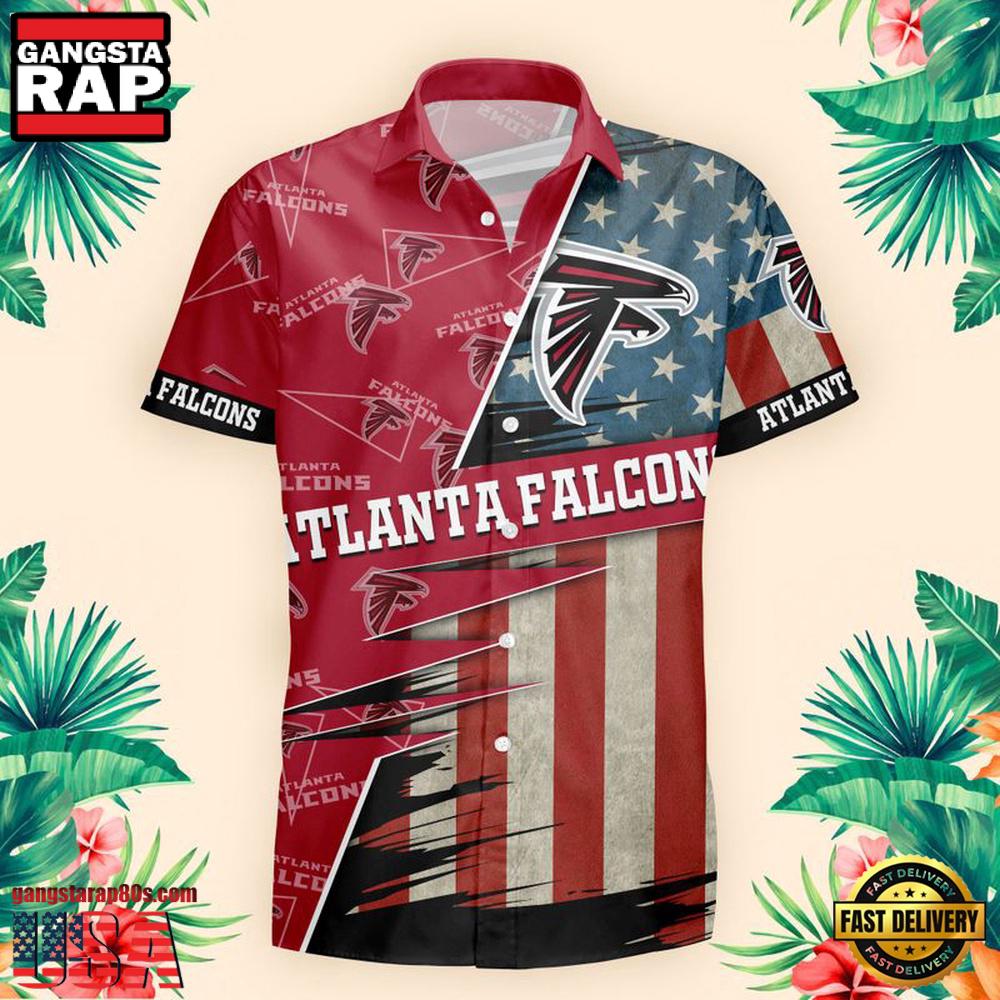 NFL Atlanta Falcons US Flag Pattern Hawaiian Shirt NFL Atlanta Falcons US Flag Pattern Hawaiian Shirt
