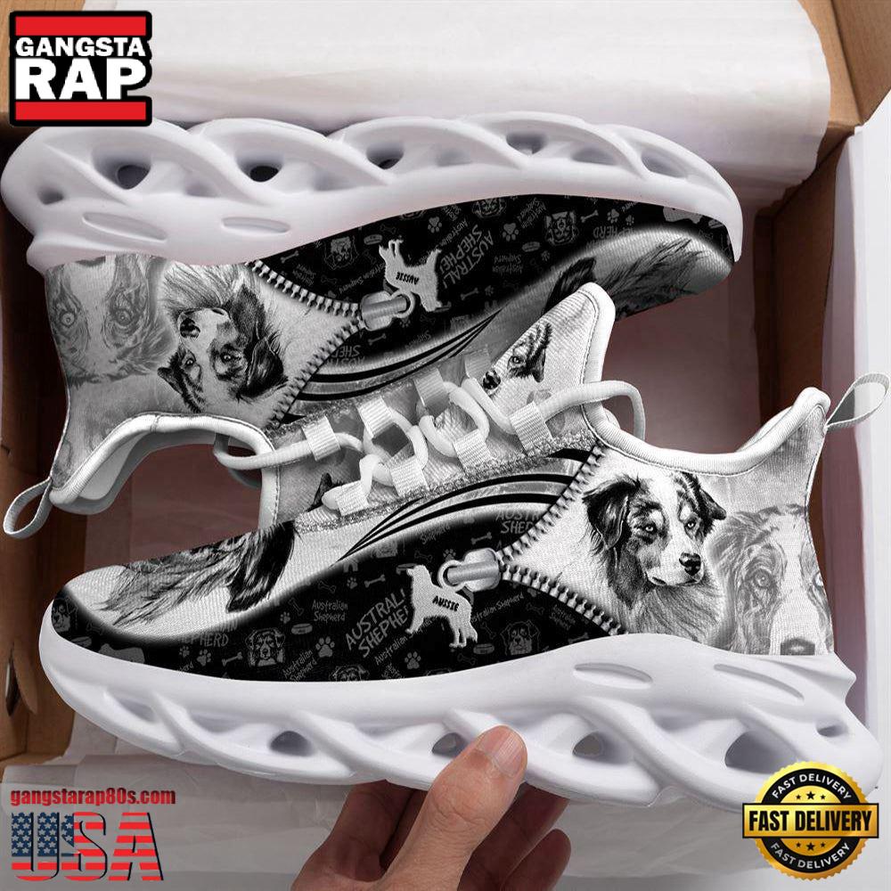 Australian Shepherd Sketch Dogs Lover Max Soul Shoes, Running Sneakers Australian Shepherd Sketch Dogs Lover Max Soul Shoes, Running Sneakers