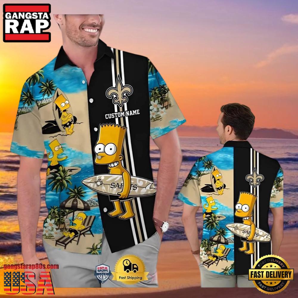 NFL Bart Simpson New Orleans Saints Hawaiian Shirt NFL Bart Simpson New Orleans Saints Hawaiian Shirt