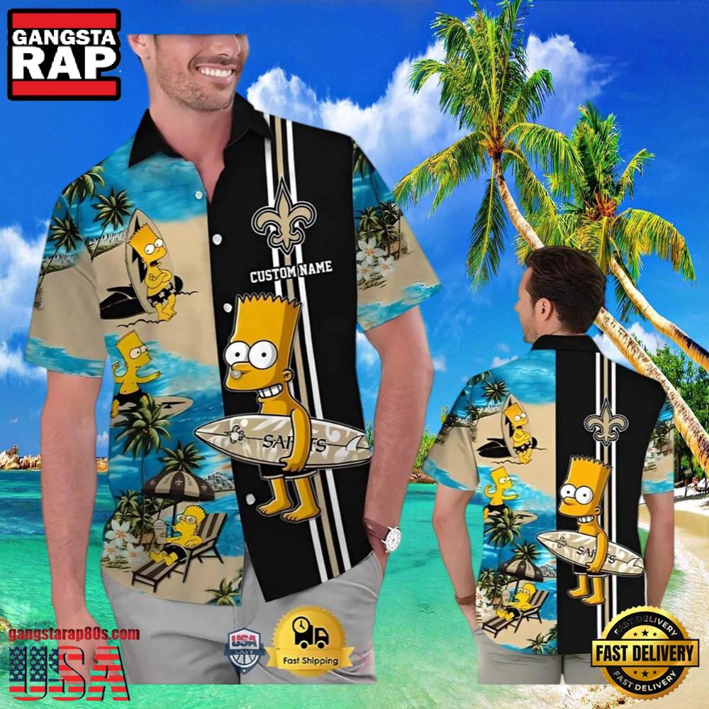 NFL Bart Simpson New Orleans Saints Hawaiian Shirt NFL Bart Simpson New Orleans Saints Hawaiian Shirt