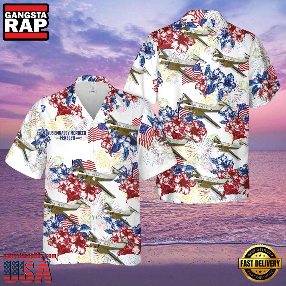 Beechcraft C-12 Huron Aircraft, 4Th Of July Summer Veteran Hawaiian Shirt Beechcraft C-12 Huron Aircraft, 4Th Of July Summer Veteran Hawaiian Shirt