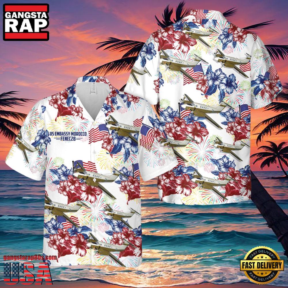 Beechcraft C-12 Huron Aircraft, 4Th Of July Summer Veteran Hawaiian Shirt Beechcraft C-12 Huron Aircraft, 4Th Of July Summer Veteran Hawaiian Shirt