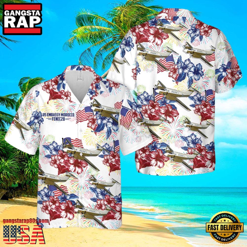 Beechcraft C-12 Huron Aircraft, 4Th Of July Summer Veteran Hawaiian Shirt Beechcraft C-12 Huron Aircraft, 4Th Of July Summer Veteran Hawaiian Shirt