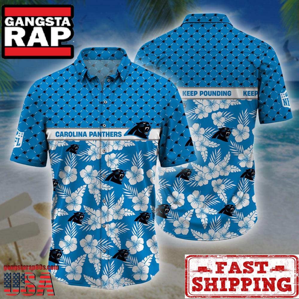 NFL Carolina Panthers Palm Leaves New Design Hawaiian Shirt NFL Carolina Panthers Palm Leaves New Design Hawaiian Shirt