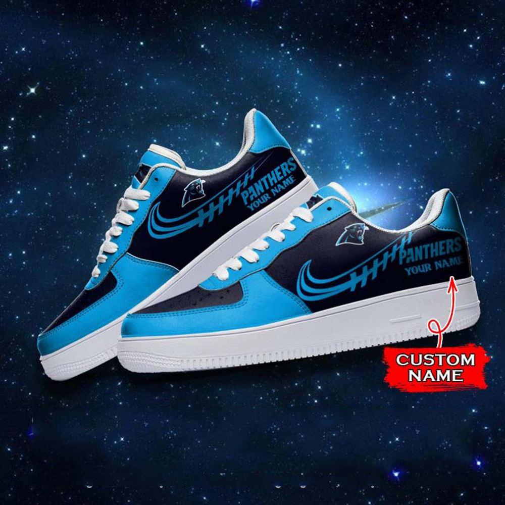 NFL Custom Name Carolina Panthers Super Bowl Air Force 1 Sneaker Shoes NFL Custom Name Carolina Panthers Super Bowl Air Force 1 Sneaker Shoes