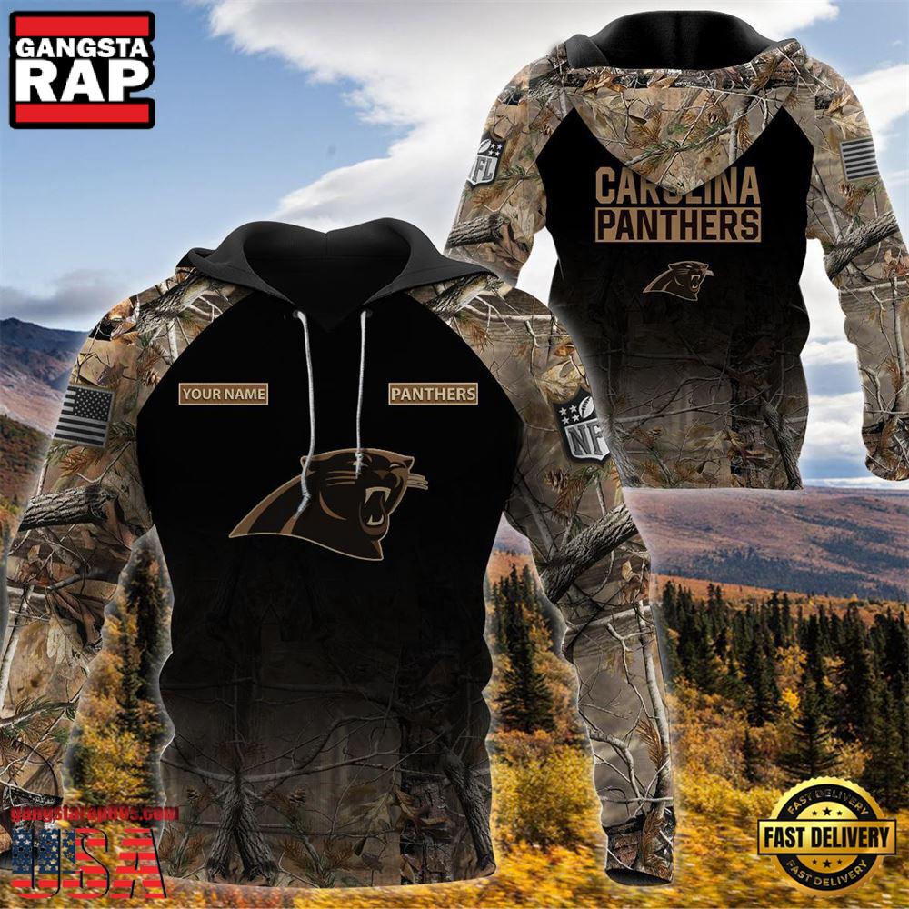 NFL Carolina Panthers Custom NameHunting Camo Hoodie NFL Carolina Panthers Custom NameHunting Camo Hoodie