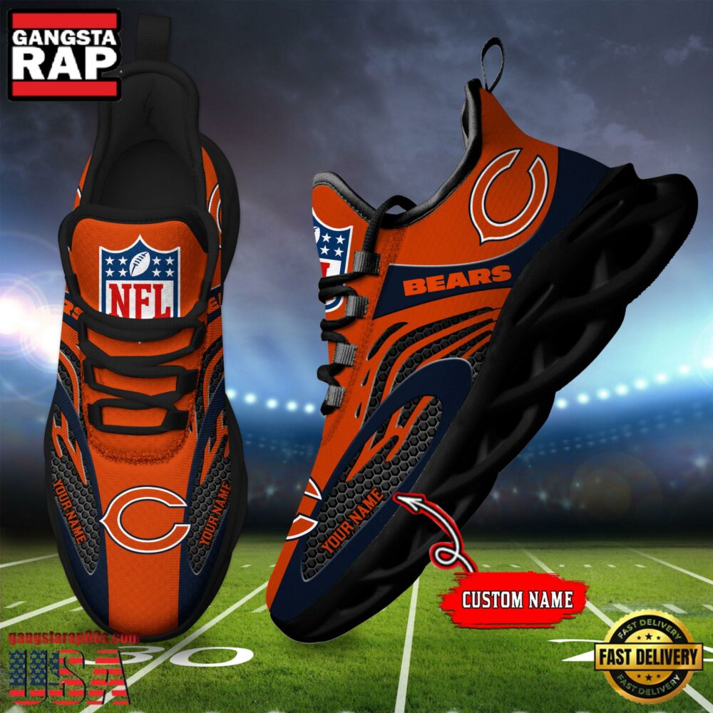 NFL Custom Name Chicago Bears Limited New Design Max Soul Running Sneakers Shoes NFL Custom Name Chicago Bears Limited New Design Max Soul Running Sneakers Shoes