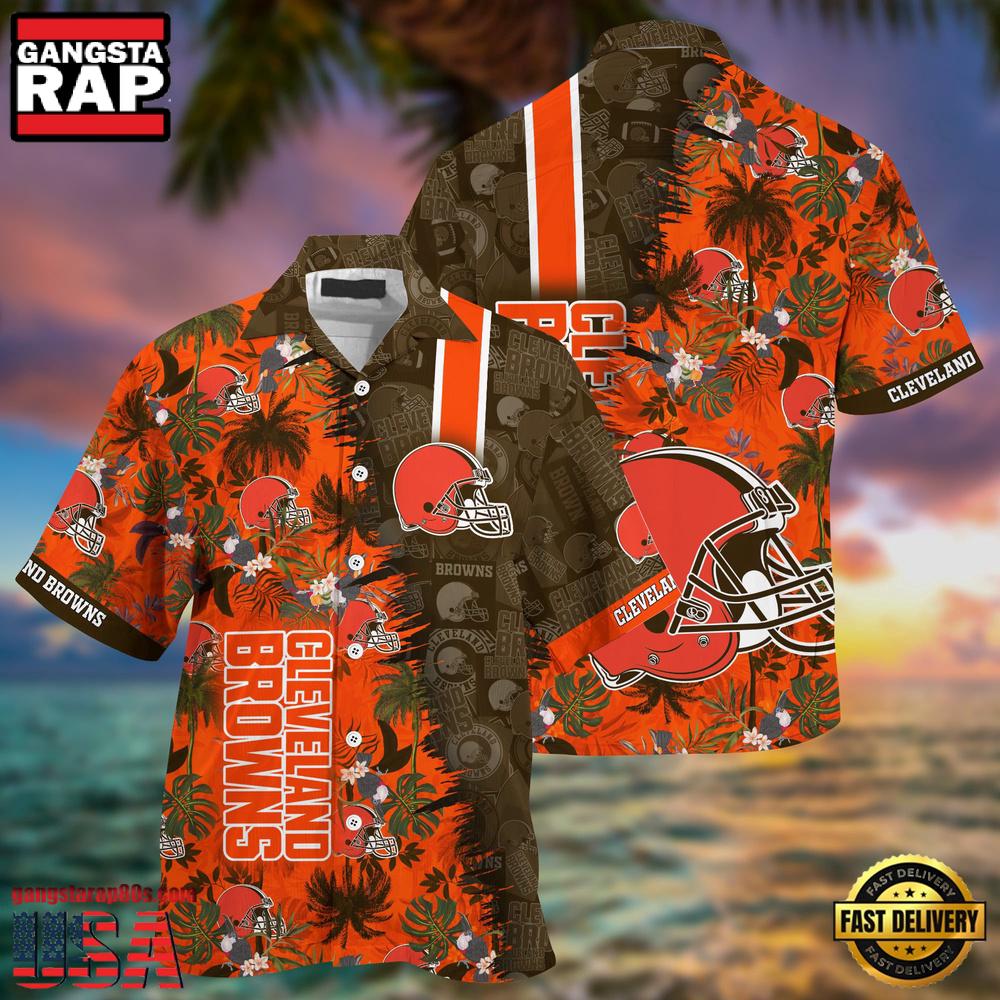 NFL Cleveland Browns Football Aloha Hawaiian Shirt NFL Cleveland Browns Football Aloha Hawaiian Shirt
