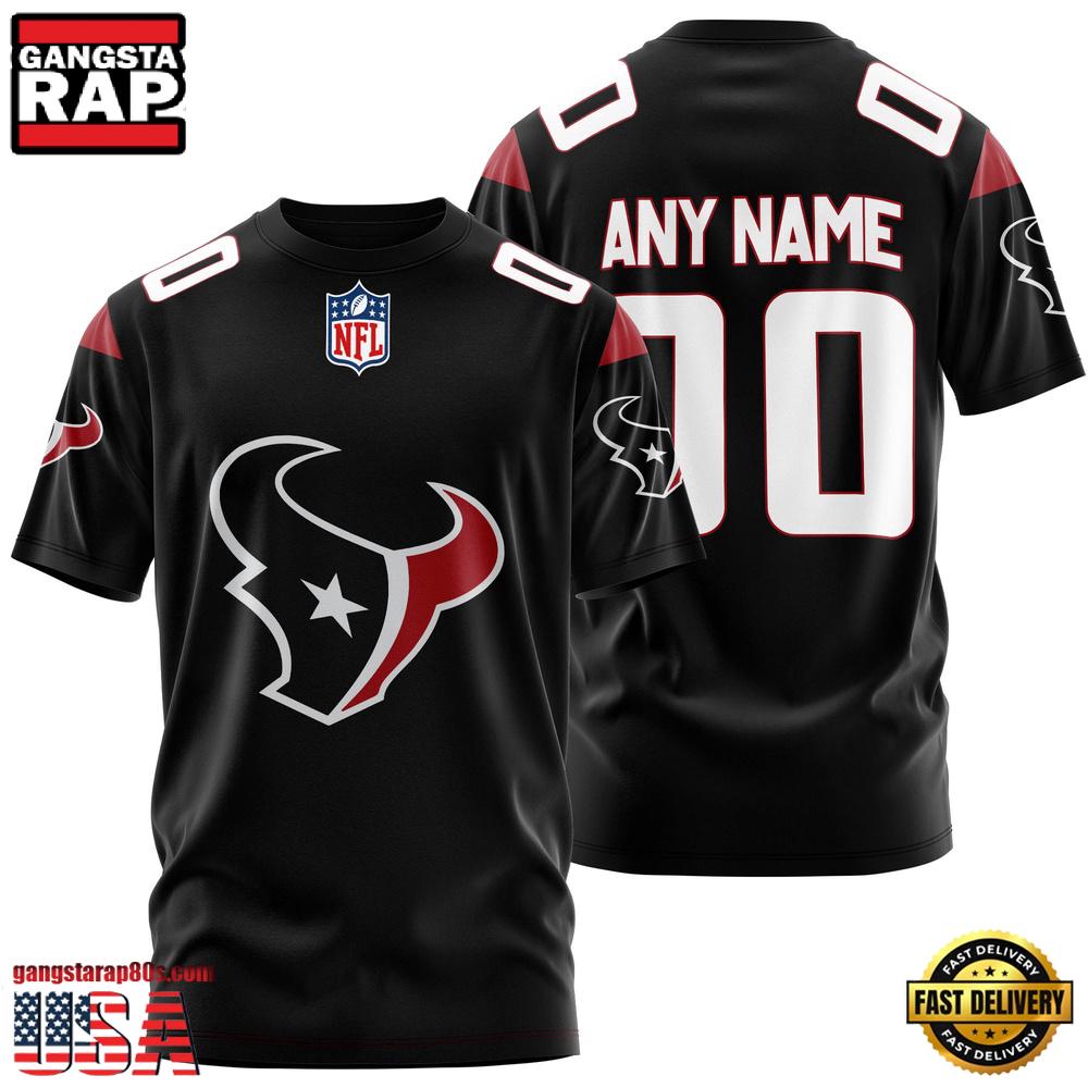 Custom Name And Number Houston Texans NFL Team Sport 3D T-Shirt