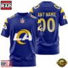 NFL Customized Los Angeles Rams Team Sport 3D T Shirt 2 Custom Name And Number Los Angeles Rams NFL Team Sport 3D T-Shirt