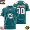 Custom Name And Number Miami Dolphins NFL Team Sport 3D T-Shirt