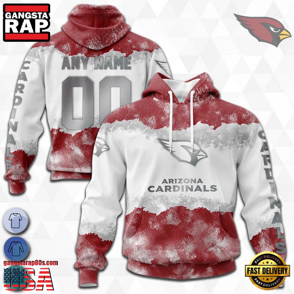 Custom Name And Number NFL Arizona Cardinals Color Christmas 3D Hoodie Shirt